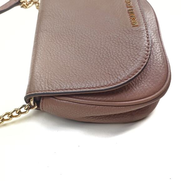 Michael Kors Taupe Pebbled Leather Chain Crossbody Bag | Neutral Designer Staple - Picture 2 of 11